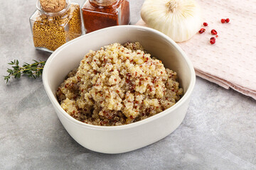 Vegan cuisine - boiled quinoa cereal