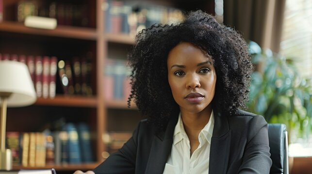 Experience the professionalism of a black female lawyer at work