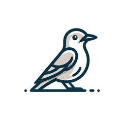 Fototapeta premium A clean and simple illustration of a bird in a minimalist style, isolated on white background