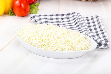 Steamed briani rice in the bowl