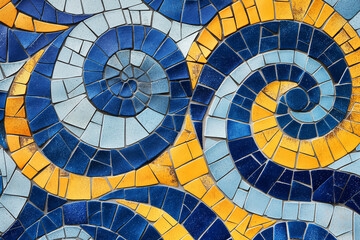 Fototapeta premium A paisley pattern, in the style of mosaic tiles, adds a geometric and textural element to the design. Broken glass effect