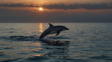 Amidst the endless expanse of the ocean, a solitary dolphin glides with serene majesty, embodying the spirit of freedom ai_generated