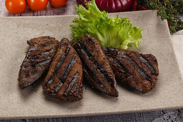 Grilled diet beef liver steak