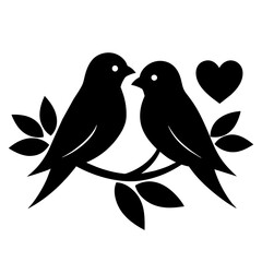 Birds Couple Silhouette Vector