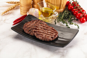 Grilled beef cutlet for burger