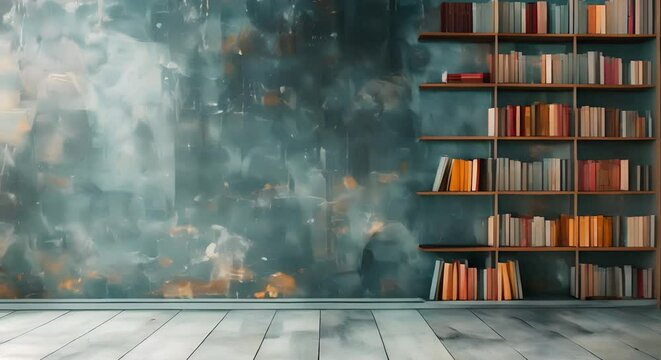 Isolated bookshelf against a plain background. Concept Bookshelf Photography, Minimalist Backgrounds, Isolated Objects, Simple Still Life, Interior Design Inspiration