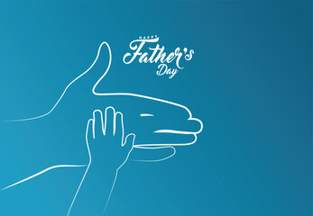 Happy Father's day concept vector background. Father giving son ride on back. Father and son with text happy father's day.