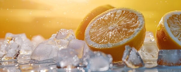 Lemon and Ice Composition: A Vibrant Summer Refreshment