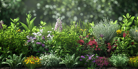 Green Thumb: An immaculately kept garden with various flowers, herbs, and vegetables, showcasing the beauty of nature