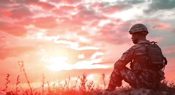 PTSD neural network image based on soldier inscription not real scene. Concept Mental Health, PTSD, Neural Network, Soldier Inscription, Artificial Intelligence