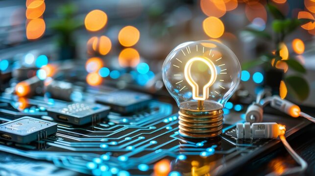 light bulb on the keyboard