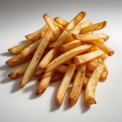 French fries, white background, isolated.