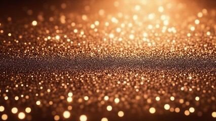 golden glitters shimmering sparkling under soft light against dark brown background. concepts: festive or holiday-themed designs, luxury brand advertisement, invitations for exclusive event or party
