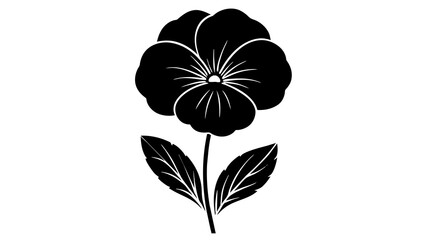 primrose flower silhouette vector illustration