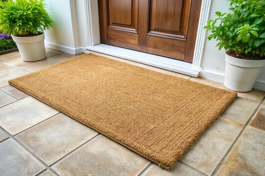 blank doormat in front of the door