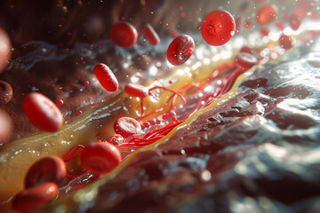 A virtual image depicting cholesterol in the bloodstream