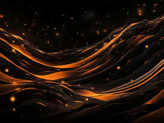 Obraz premium Cosmic abstract waves: Fiery glow of stars.