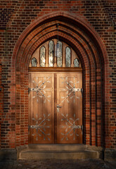 the old door of a church