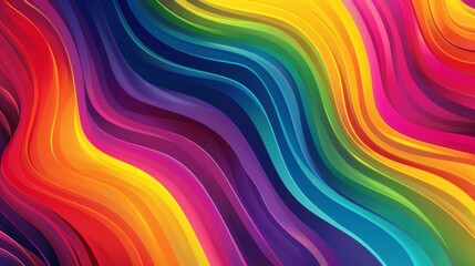 Dynamic abstract design with vibrant lines and 'Happy Pride Month' text, celebrating LGBTQ+ pride. Perfect for diversity and inclusion themes