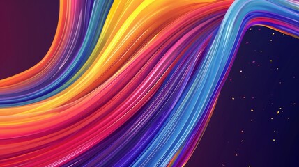 Naklejka premium Dynamic abstract design with vibrant lines and 'Happy Pride Month' text, celebrating LGBTQ+ pride. Perfect for diversity and inclusion themes