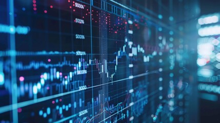 A wall filled with various data charts, graphs, and statistics, illustrating complex data analysis and research.