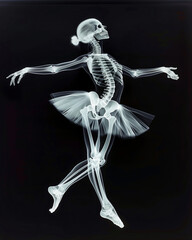X-ray Image of Ballet Dancer in Graceful Pose