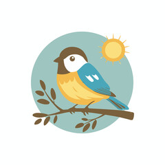 Robin Bird is a cute little bird character with a white background, vector illustration