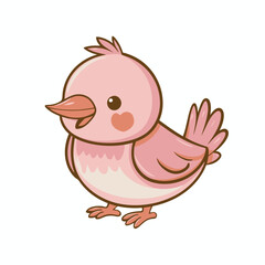 Robin Bird is a cute little bird character with a white background, vector illustration
