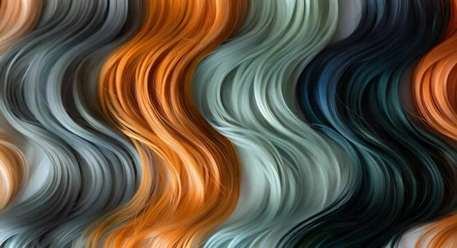 Hair salon showcasing a variety of colorful hair extension samples for clients. Concept Hair Salon, Colorful Hair Extensions, Sample Showcase, Client Consultation