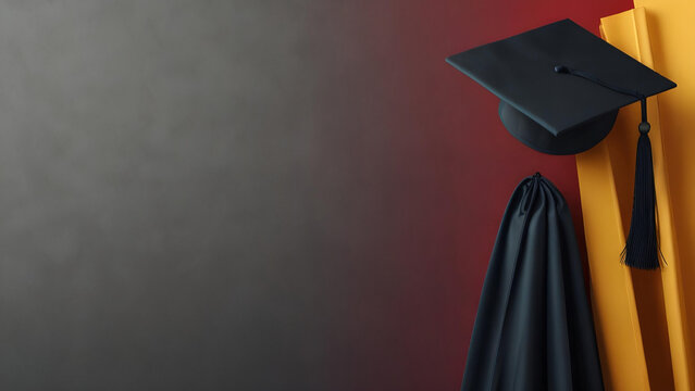 graduation hat and copy space for degree, diploma course university promotion, graduation cap with empty background