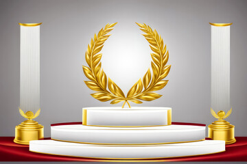 golden candle with laurel wreath