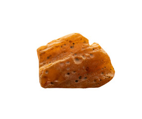 raw and unpolished amber on white, isolated
