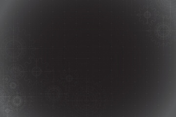 Gear blueprint technical background. Cogs and wheels in gray color. Abstract parts of engine. Vector illustration.