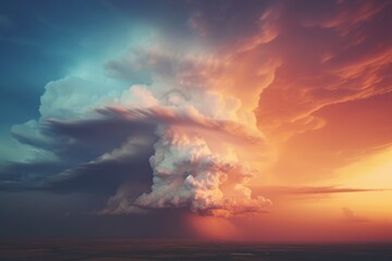 Vivid Stormscape Intense Hues at Dusk.