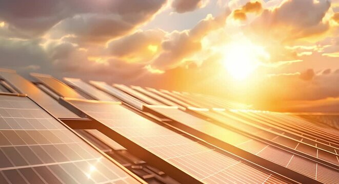 Amorphous silicon solar cells in solar power plants absorb sunlight for energy. Concept Renewable Energy, Solar Power Plants, Amorphous Silicon, Solar Cells, Sunlight Absorption