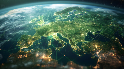 Global Network Connections and Data Exchange Over Planet Earth