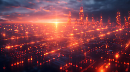 Futuristic Digital Technology and Data Network Background