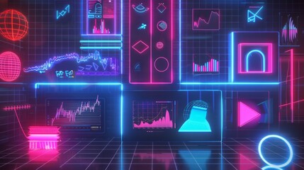 Fototapeta premium vector neon packs