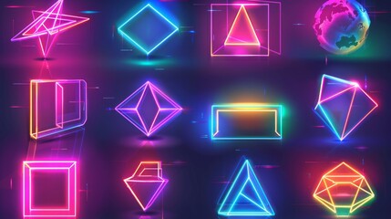 Fototapeta premium vector neon packs