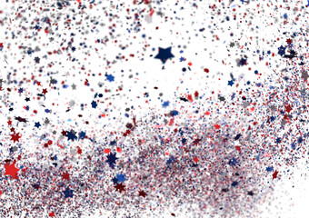  Red Blue White Stars Confetti Overlay
