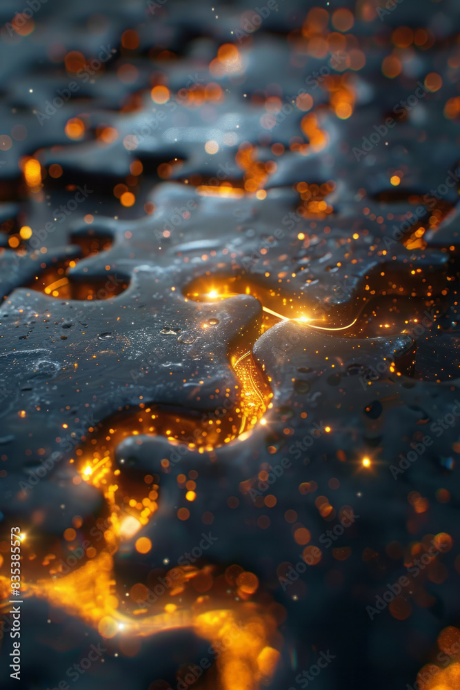 Aufkleber an animation of a puzzle coming together piece by piece, symbolizing the development of a comprehens