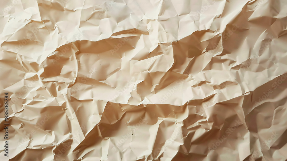 Aufkleber beige crumpled paper image with high-quality texture, ideal for background use