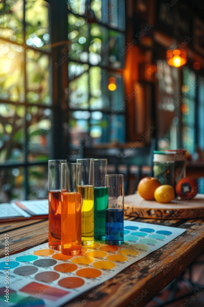 Aufkleber A visual of a bar graph with different colored bars, each representing a key component of a business strategy,
