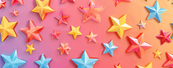 Vibrant patriotic stars transitioning smoothly on a gradient background for an Independence Day display