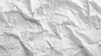 Fototapeta premium High-detail textured backdrop of crumpled white paper, ideal for creative designs