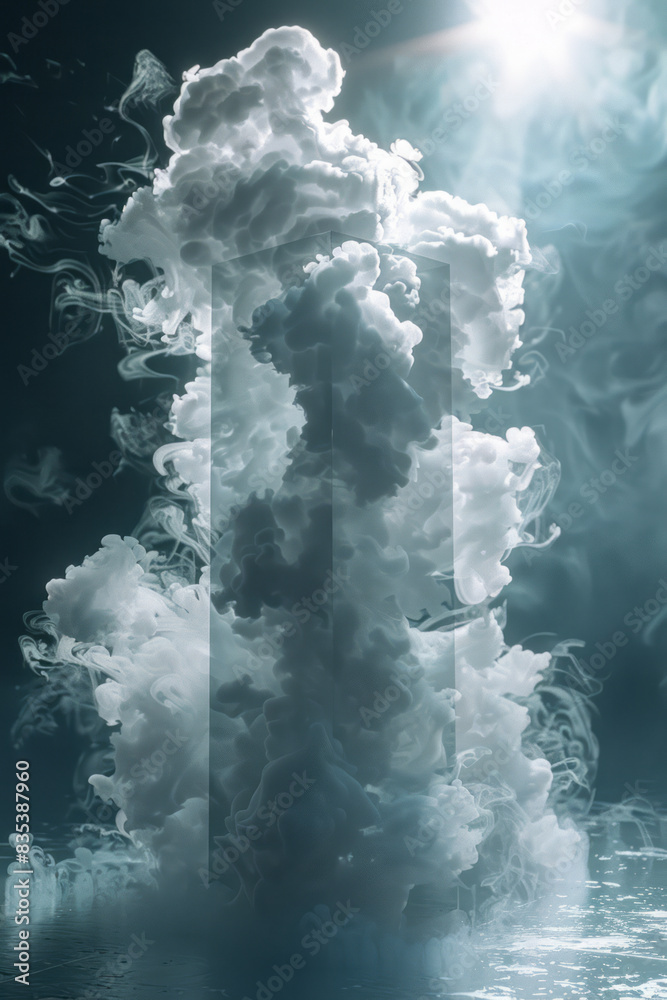 Poster an animation of a virtual machine being spun up in a cloud environment, showing the provisioning pro