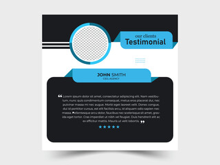 Client testimonial social media post design. Client feedback or client testimonial banner design. customer feedback testimonial template.