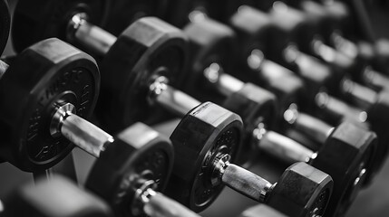 Obraz premium gym, dumbbell, fitness, weight, sport, barbell, equipment, weights, exercise, bodybuilding, heavy, metal, isolated, workout, iron, training, weightlifting, dumbbells, health, strength, white, power, c