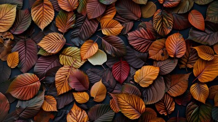 Fototapeta premium Background texture of colorful autumn leaves