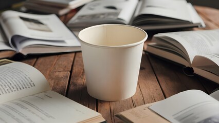 An empty disposable coffee cup without lid, coffee cup to go, coffee cup mockup, coffee cup drawing, paper coffee cup